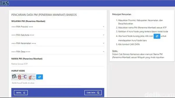 cek bansos kemensos